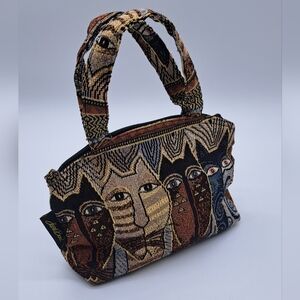 Laurel Burch Vintage Fantastic Felines Tapestry Handbag.